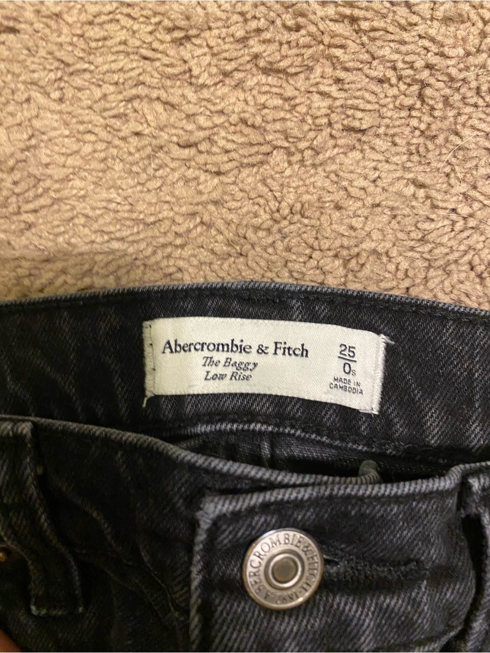Abercrombie & Fitch Black Baggy Low Rise Jeans